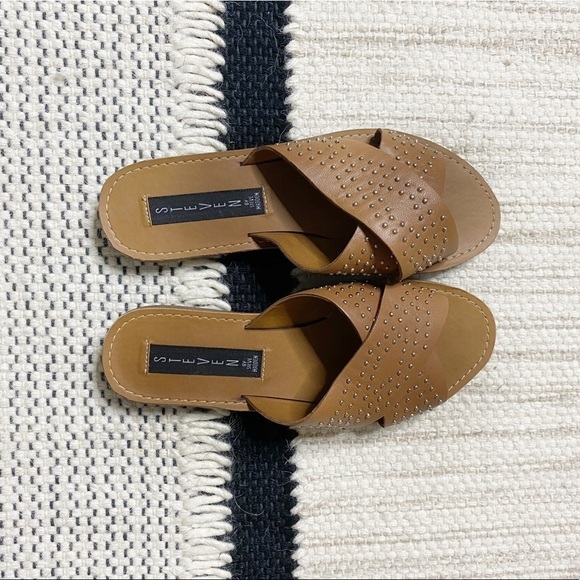 Criss Cross Studded Leather Sandals - Picture 4 of 7